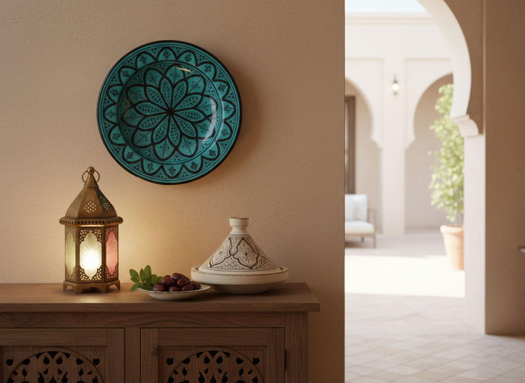 Grande Assiette Murale de décoration fait main en Fès