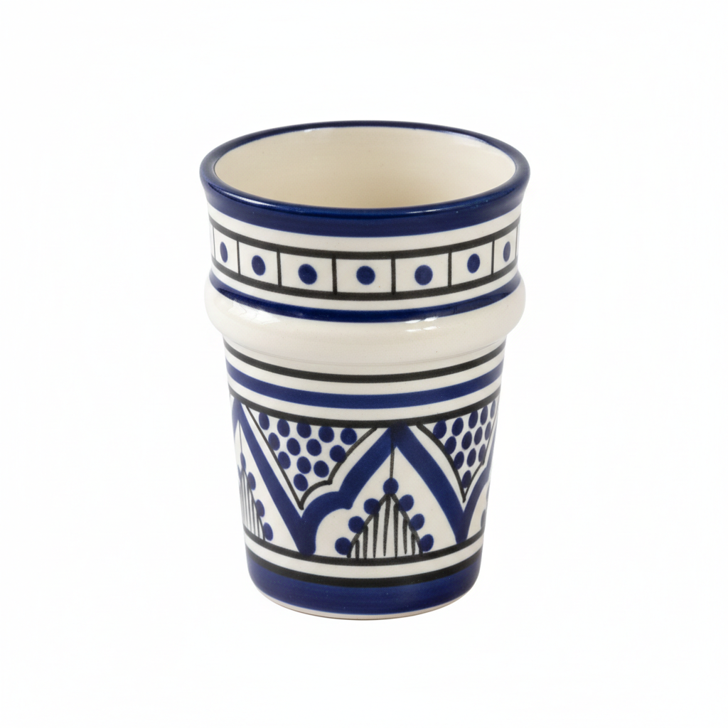 Ensemble (X6) Verres / Tasses traditionnel artisanal marocain fait main (FES)