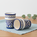 Ensemble (X6) Verres / Tasses traditionnel artisanal marocain fait main (FES)
