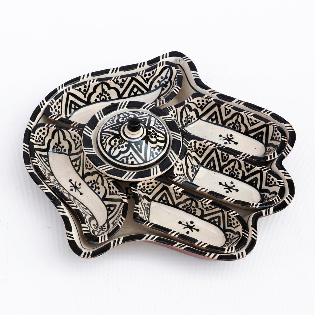 Khmissa en Poterie de Fès – Pièce Artisanale Peinte à la Main
