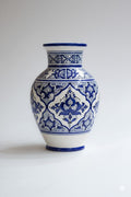 Vase Artisanal en Poterie Bleu Cobalt 